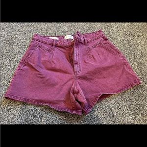 Maroon High Waisted American Eagle Shorts